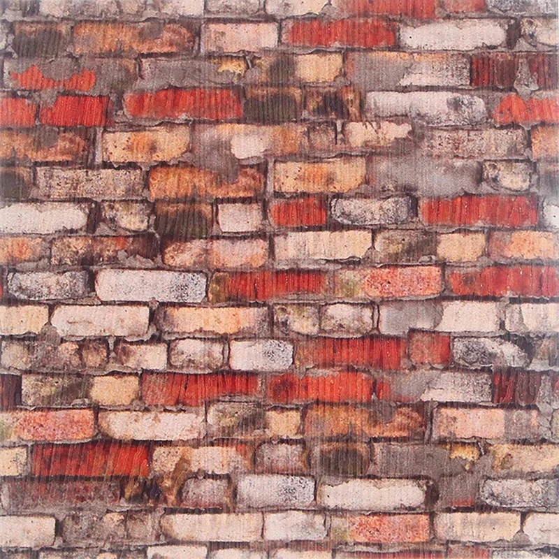 Mini pegatinas de pared de grano de madera simulada, casa de muñecas de 5 piezas, decoración del hogar, pegatina de azulejos, Juguetes