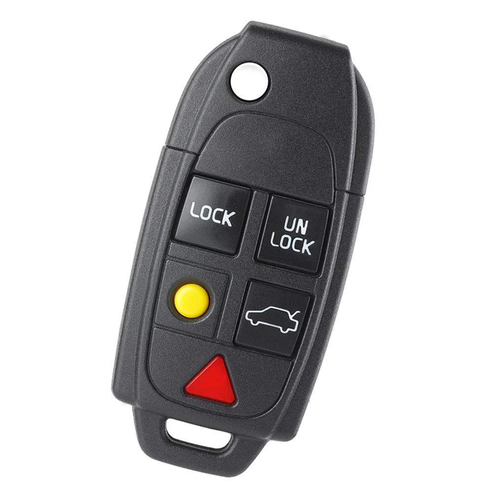 Flip Remote Key Fob Shell Case sostituzione 5 pulsanti per Volvo S4 S60 S80 V70 XC70 XC90 C30 V50 2003 2004 2005 2006 2007-2014