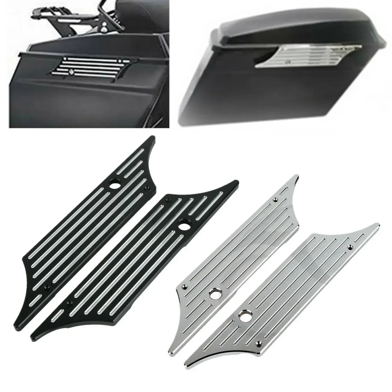 For Harley Touring Road King Street Electra Glide 1993-2013 CVO Ultra Classic Moto Acsessories Saddlebag Latch Cover