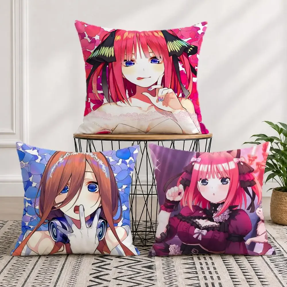 anime The Quintessential Quintuplets Pillow Cover Nordic Minimalist Throw DoubleSided Print Cushion Case for Sofa Bedroom Decor