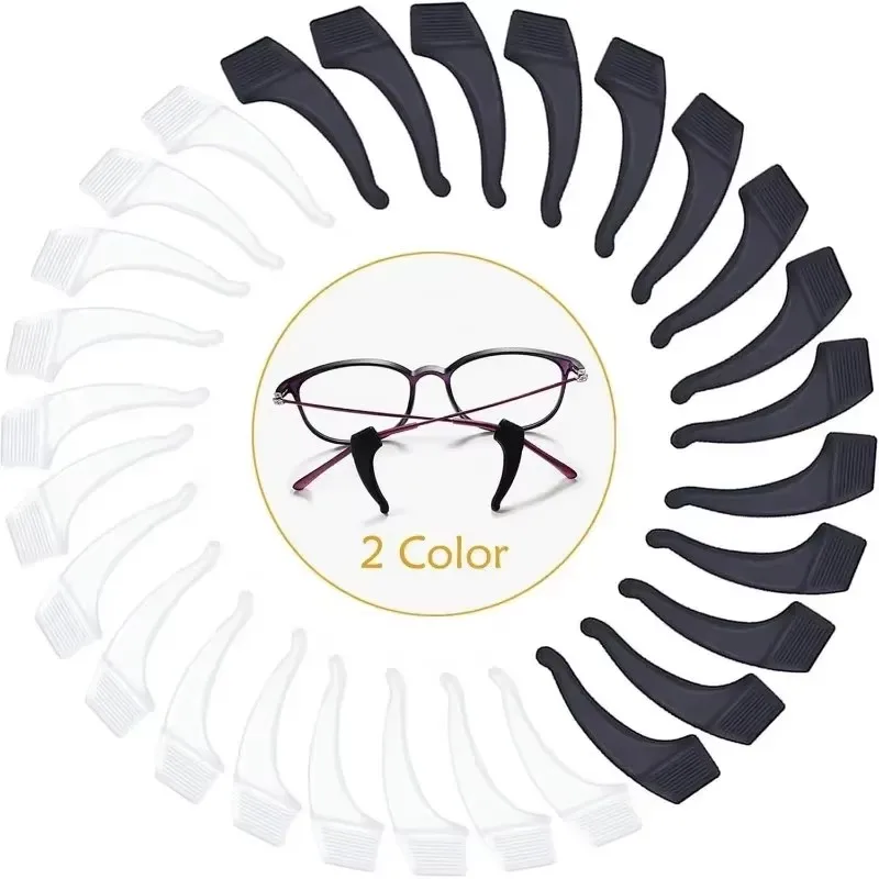 2/40Pcs Anti-Slip Silicone Ear Grip Glasses Eyeglasses Leg Ear Hook Stopper Bracket Fastener Accessories Temple Tip