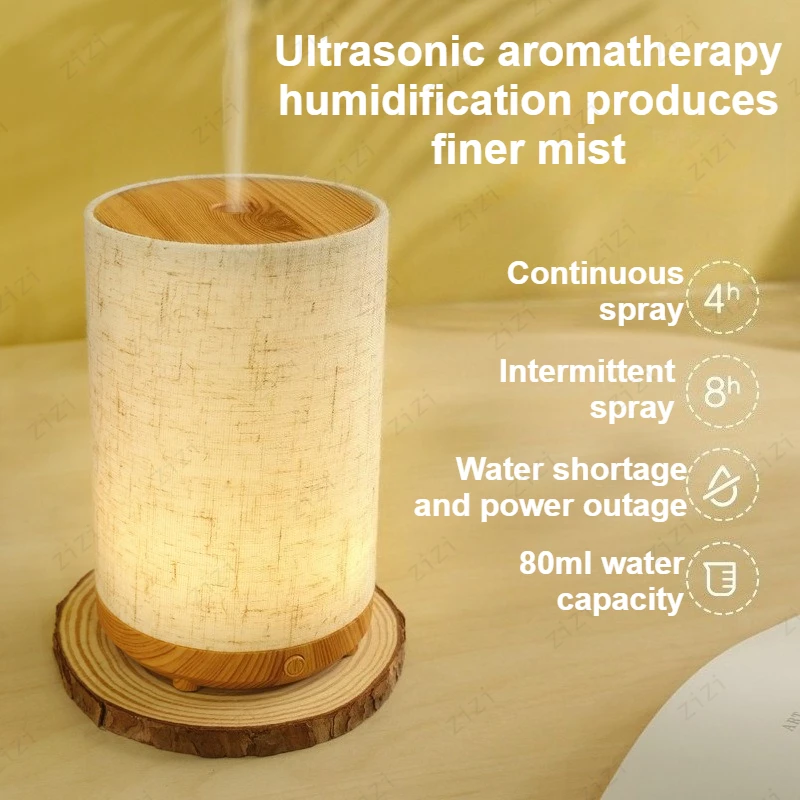 Ins Countryside Simple Fabric USB Aromatherapy Machine Bedroom Home Night Light Ultrasonic Essential Oil Aromatherapy Machine image 4