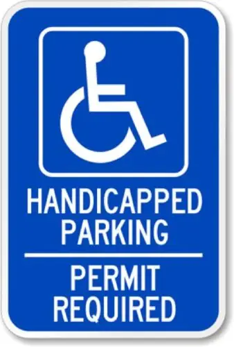 Ada Handicapped Parking Permit Aluminum Weatherproof 12