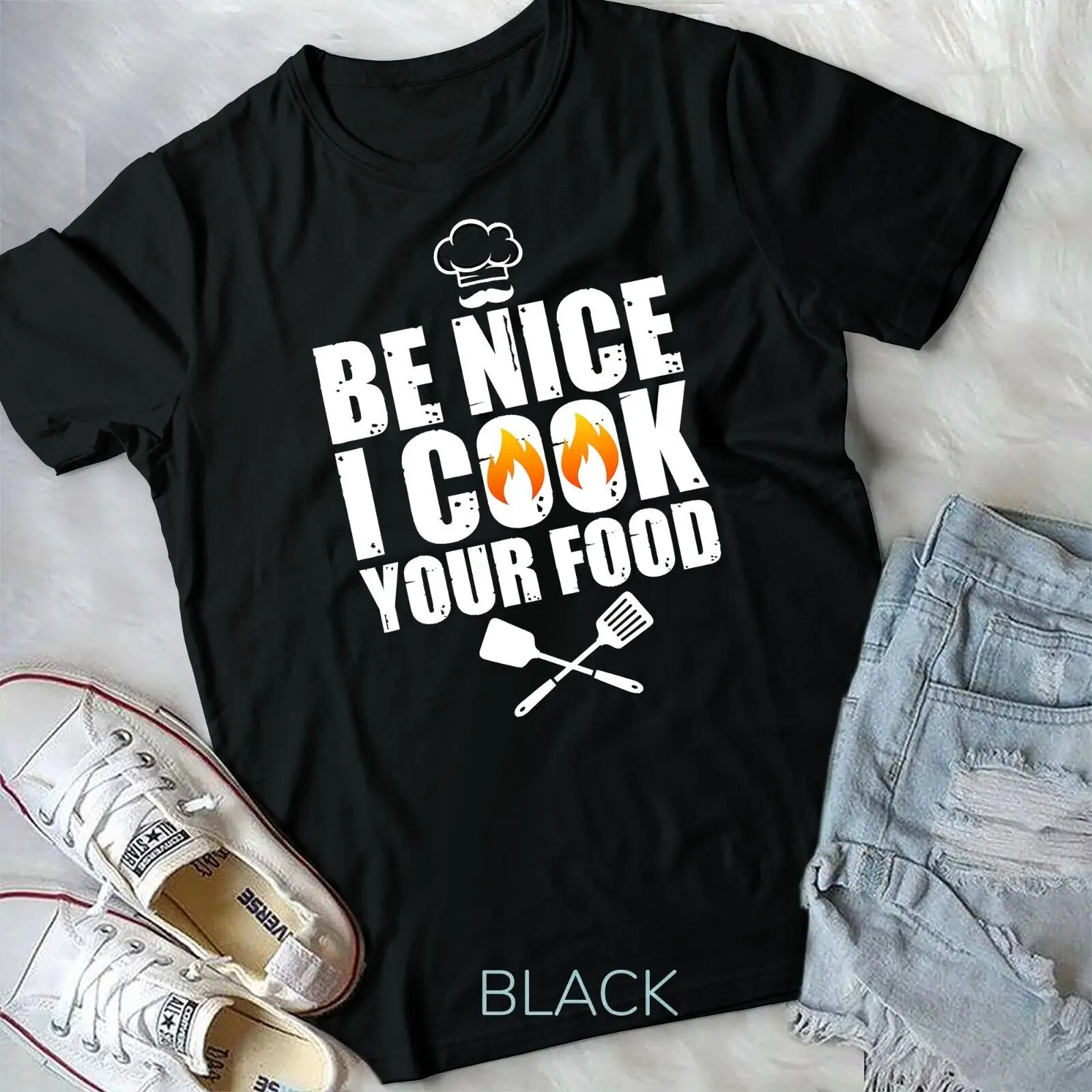 Funny Chef Art For Men Women Restaurant Cooking Food Lover Unisex T-shirt