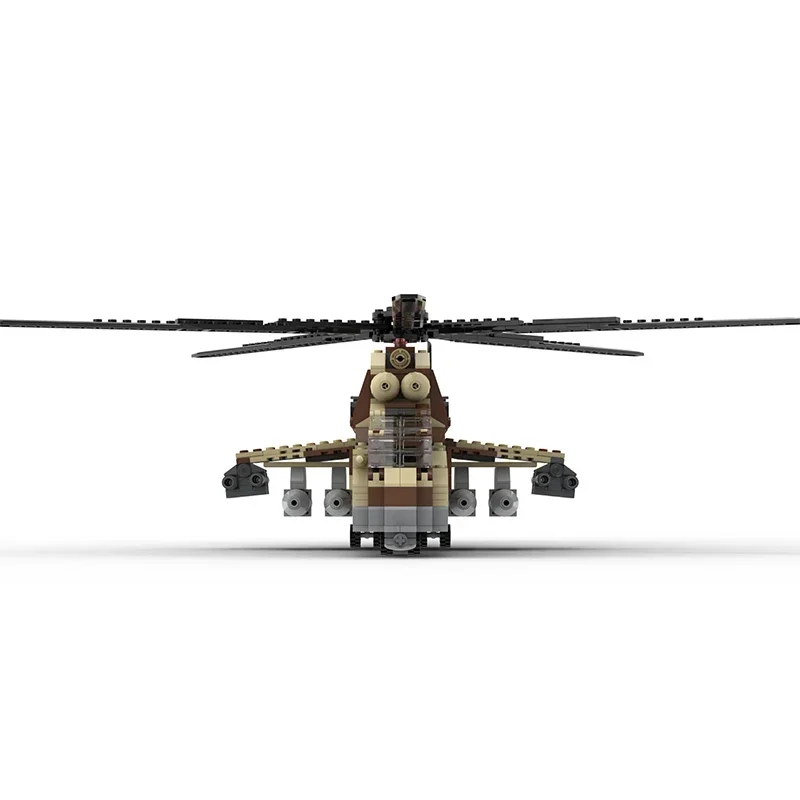 Moc Bouwstenen Militair Model Mi-24 Helikopter Gunship Technologie Modulaire Blokken Geschenken Speelgoed Voor Kinderen DIY Sets Montage