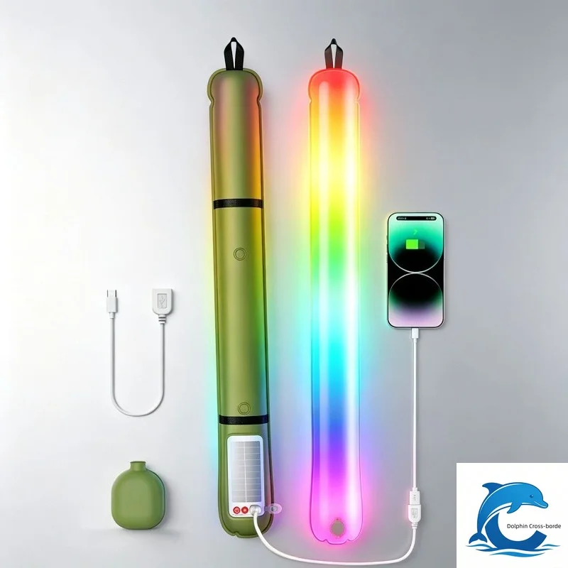 

Suitable for folding waterproof magnetic camping light outdoor new air column light solar inflatable light