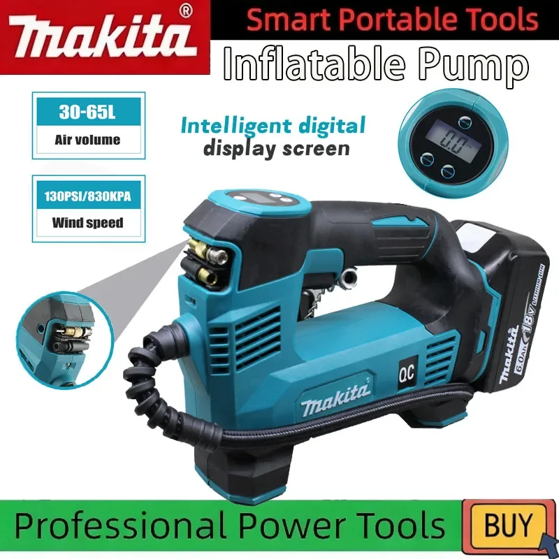 Makita Portable Air Pump Digital Display Cordless Inflator For Car Tyre Inflator Electric Motorcycle Pump (No Battery)