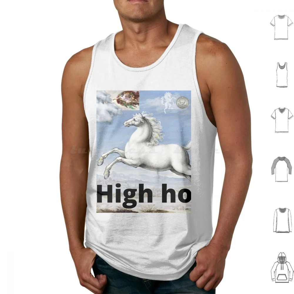 High Ho Tank Tops Print Cotton Youtube Channel Logo High Ho Silver Highhocreations Horse God Blue Epic Artist Meme Man