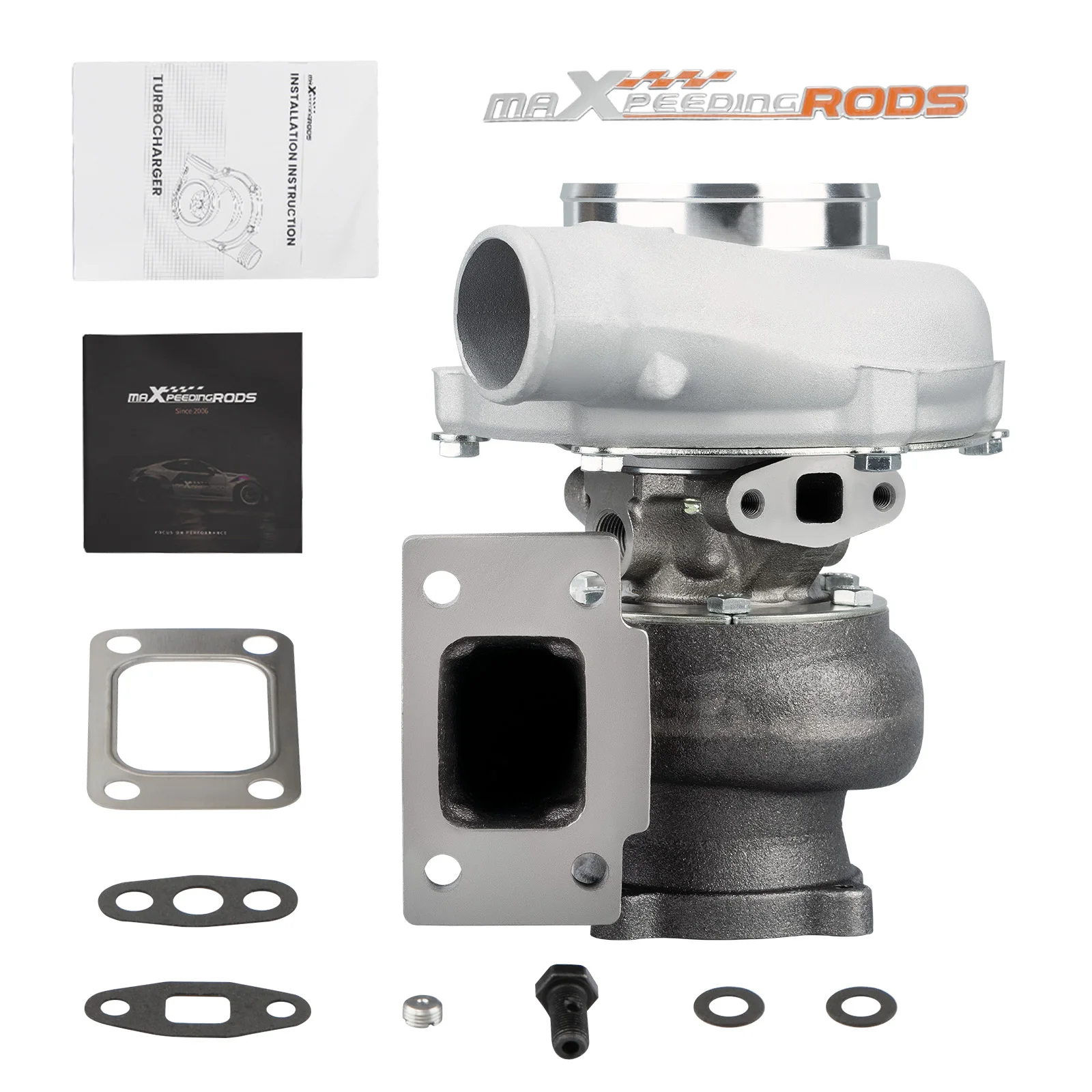 MaXpeedingrods Universal Turbocharger GT3037 GT3076R T3 4-BOLT Flange 500+HPS .82 A/R .60 Turbo