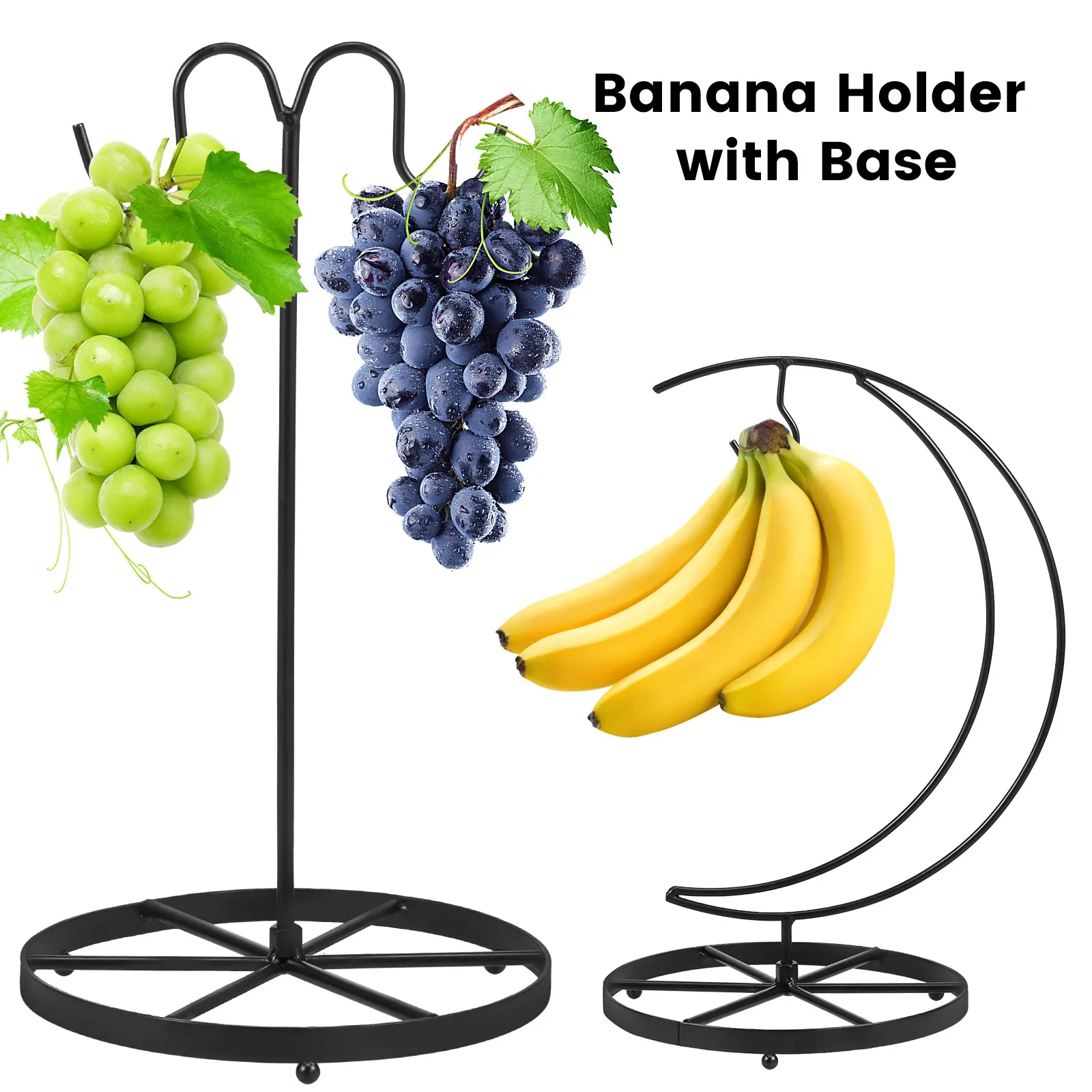 Banana Holder Stand with Hook Countertop Hanging Tree Rack for Kitchen Keeps Fruits Fresh Multifunctional Fruit Hook Rack