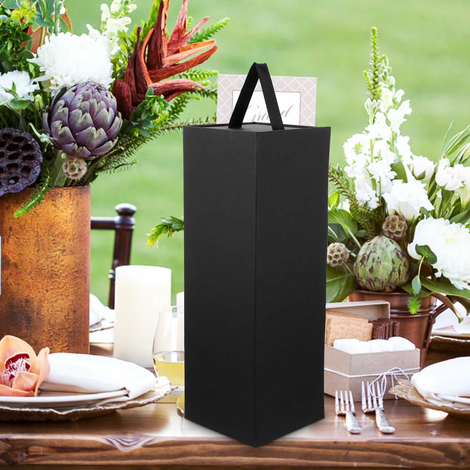 

Single Wine Box Black Bottle Case Durable Holder Storage Container Reusable Travel Wine Packaging Box Kitchen Bar