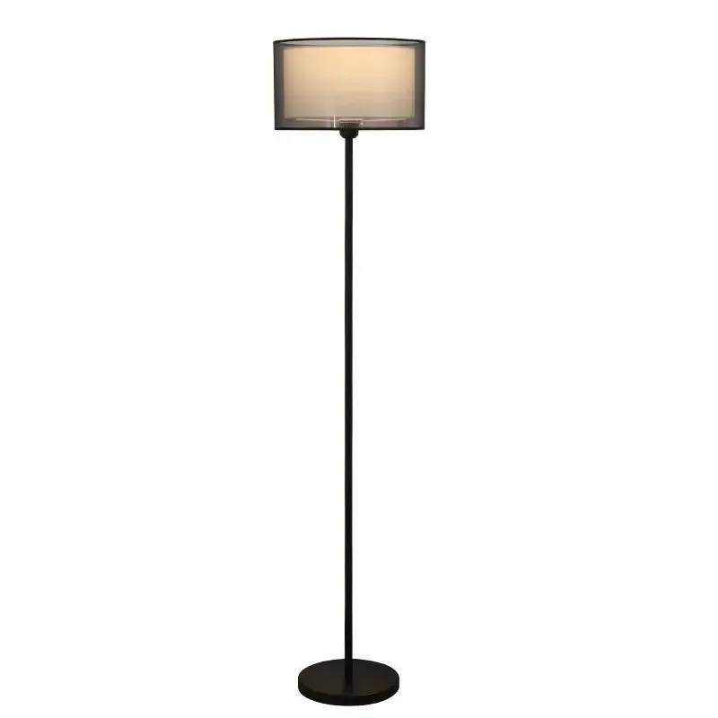 Nordic Double Layer Fabric Floor Lamp Modern E27 LED Standing Light For Bedroom Home Decor Tall Lamp Interior Lighting Fixture