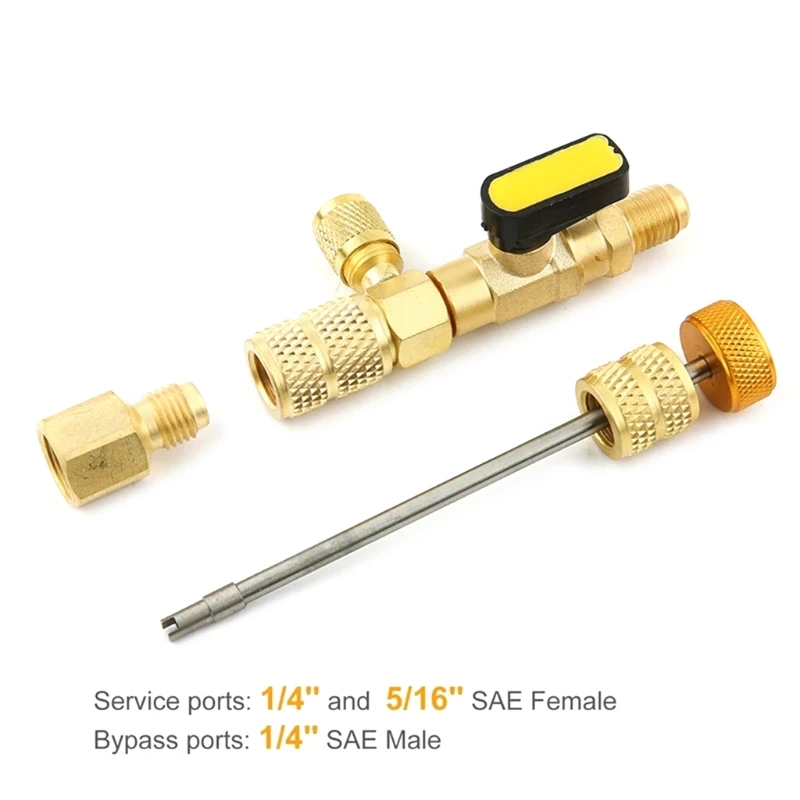 M6CF R410A R22 for Valve Remover Installer Tool with Dual Size SAE 1/4 & 5/16 Port for R404A R407C R134A HVAC Sy