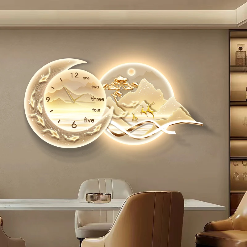 Art Mural Wall Clocks Luxury Living Room Interior Nordic Restaurant Wall Watch Silent Aesthetic Horloge Murale Home Decoration