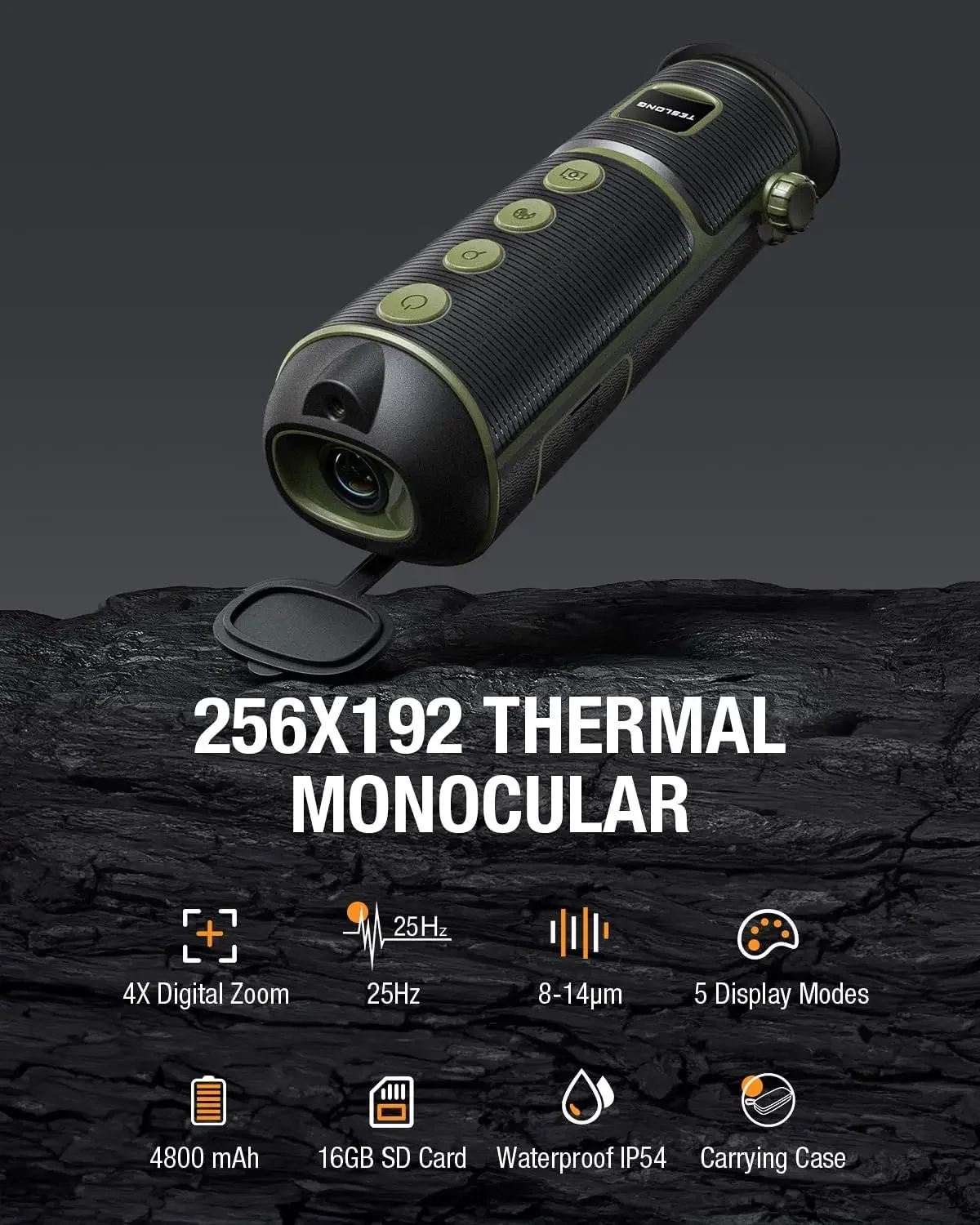 Thermal Monocular, 256x192 Thermal Imaging Monocular Handheld Infrared Scope, Weather-Resistant Vision Short Range for H