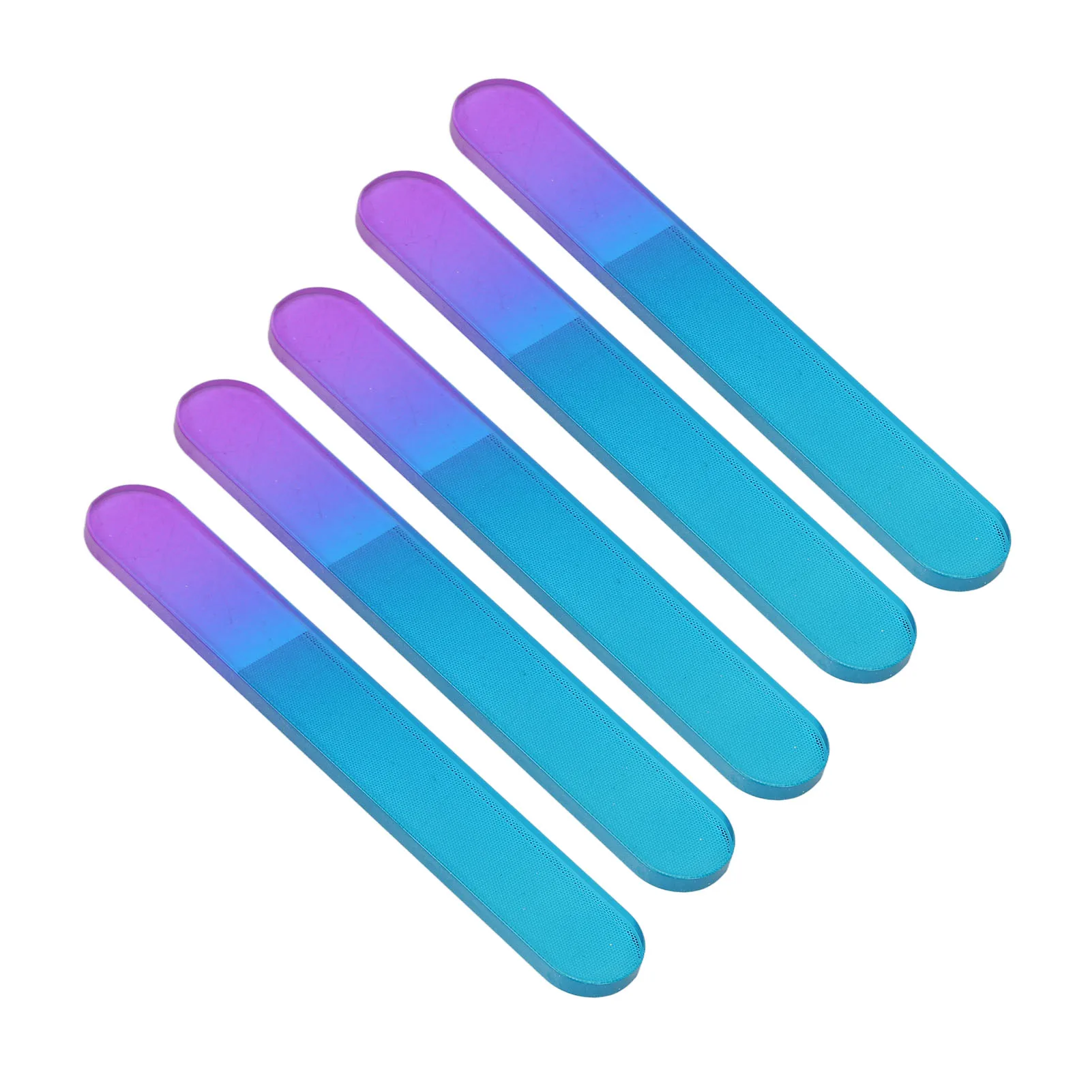 ZK40 5 pièces limes à ongles en verre Double face polissage physique sûr lime à ongles en verre Simple avec étuis pour Salon Nai à la maison