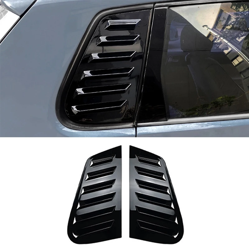 Glossy Black/Carbon Look Car Rear Window Shutter Cover Trim For Volkswagen Polo 9N 2001-2009 Car Accessories