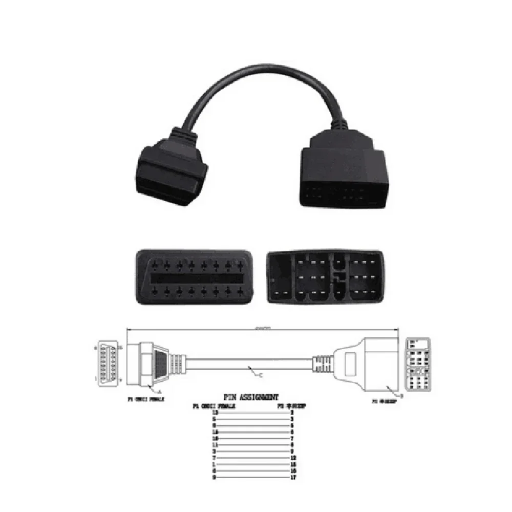 Brand-new Suitable for Toyota 22-pin To 16-pin Diagnostic Adapter Cable for Toyota 22-pin To 16-pin OBD To OBD2 Connection Cable