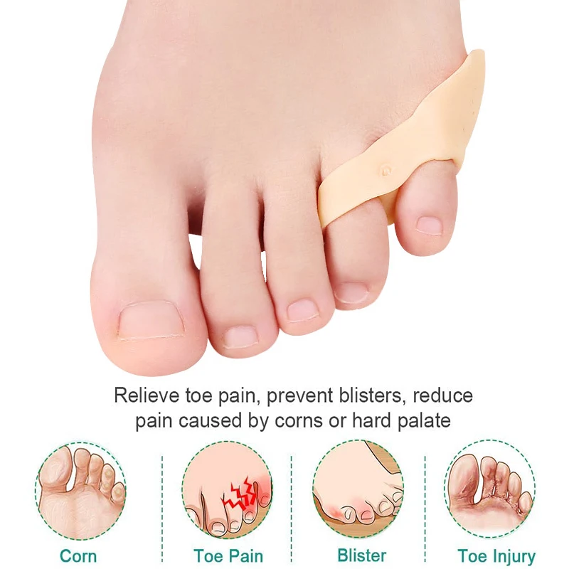 Pexmen 2/4Pcs Gel Little Toe Pads Corrector Straightener Pinky Toe Cushion Splint Pain Relief Reduce Blisters Corn and Friction