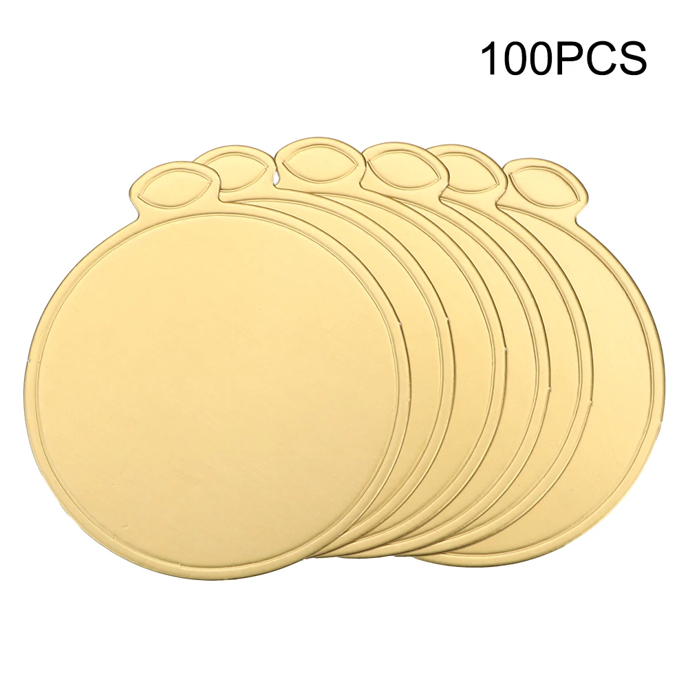 100Pcs/Pack Golden Round Cake Dessert Tray Disposable Pastry Decorative Kit Dessert Displays Tray Paper Coasters Cake Cardboard
