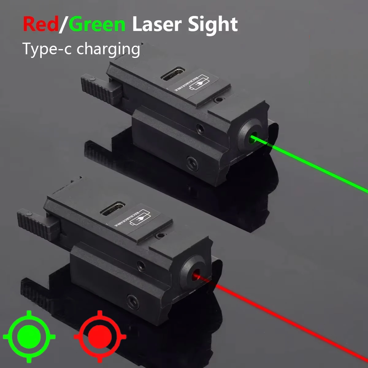 USB Charging Laser Red Green Dot Sight 11mm 20mm Tactially Hunting Pistol Hand Gun G17 19 Outdoor Rechargeable Portable Power