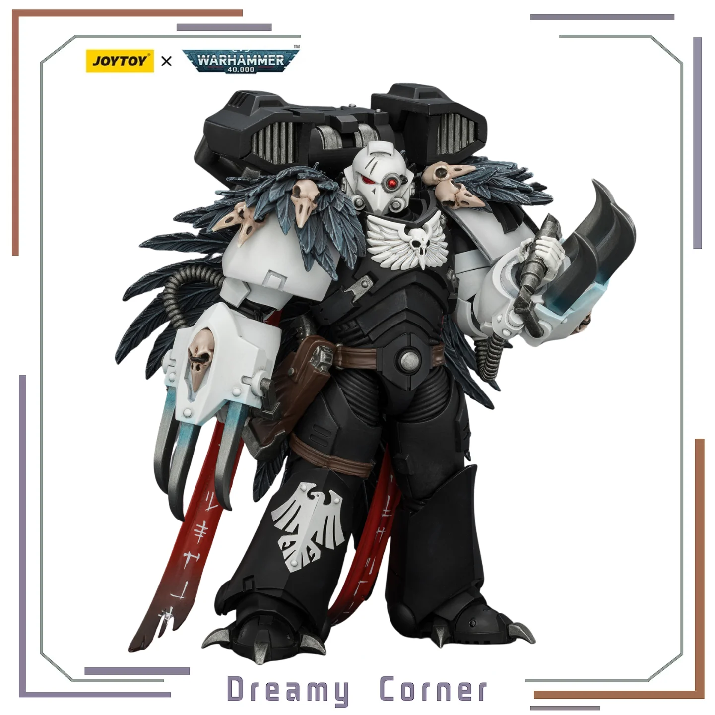 【pre-vente】figurine-d'action-joytoy-warhammer-40k-raven-guard-chapter-master-aethon-shaan-claws-of-severax-et-heavy-bolt-pistol-1-18