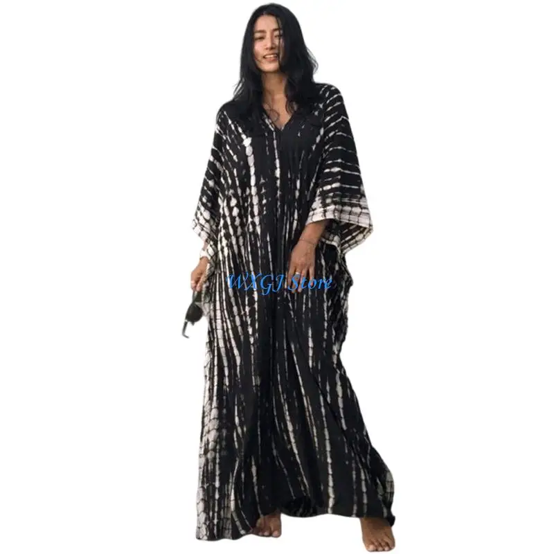 37JE Women Beachwear Loose Cover Ups Cover Up Fashion Beach Dress V Neck Bathing Suit Cover Up for Sun for Protection