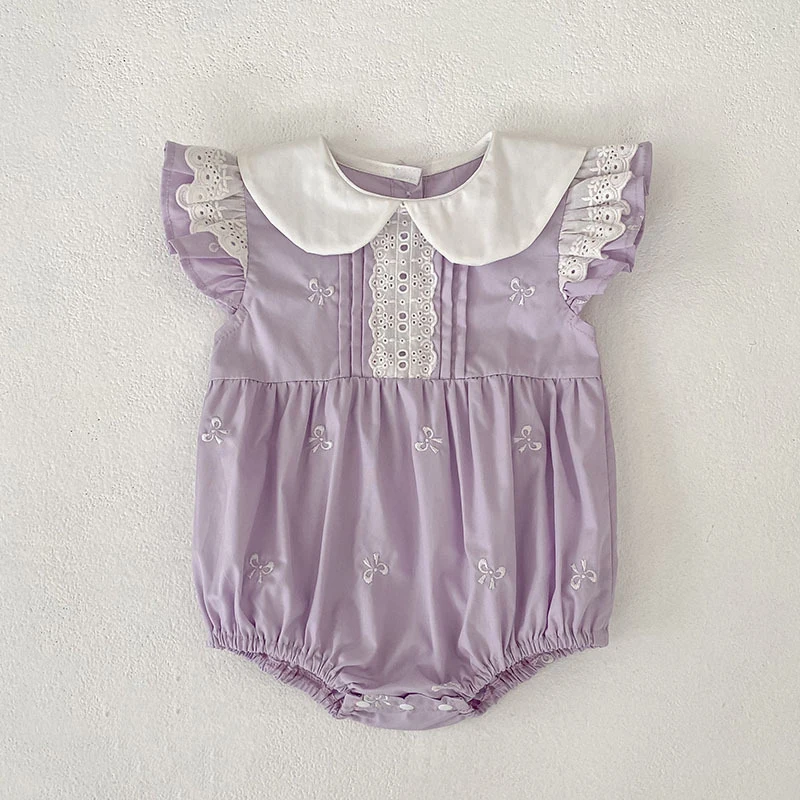 2026 Neuer Sommer Neugeborenen 0-24M Säugling Baby Mädchen Strampler Baby Mädchen Kleidung Flatterärmel Baumwolle Bedruckte Baby Mädchen Strampler – Detail 16