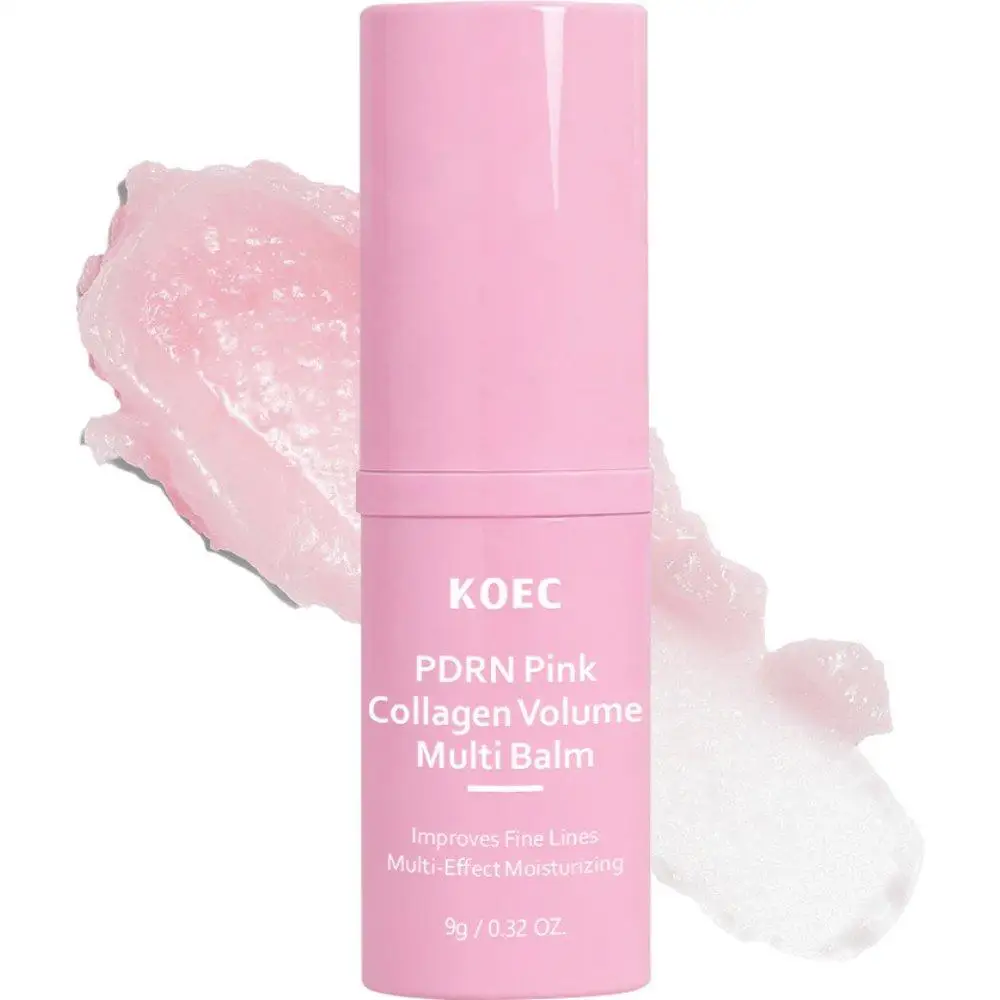 Bálsamo Multiusos de Colágeno Rosa PDRN para Rostro, Cuello y Labios, Reduce Líneas Finas, Ilumina el Tono de Piel Opaco, Crema Cosmética Coreana para el Cuidado de la Piel