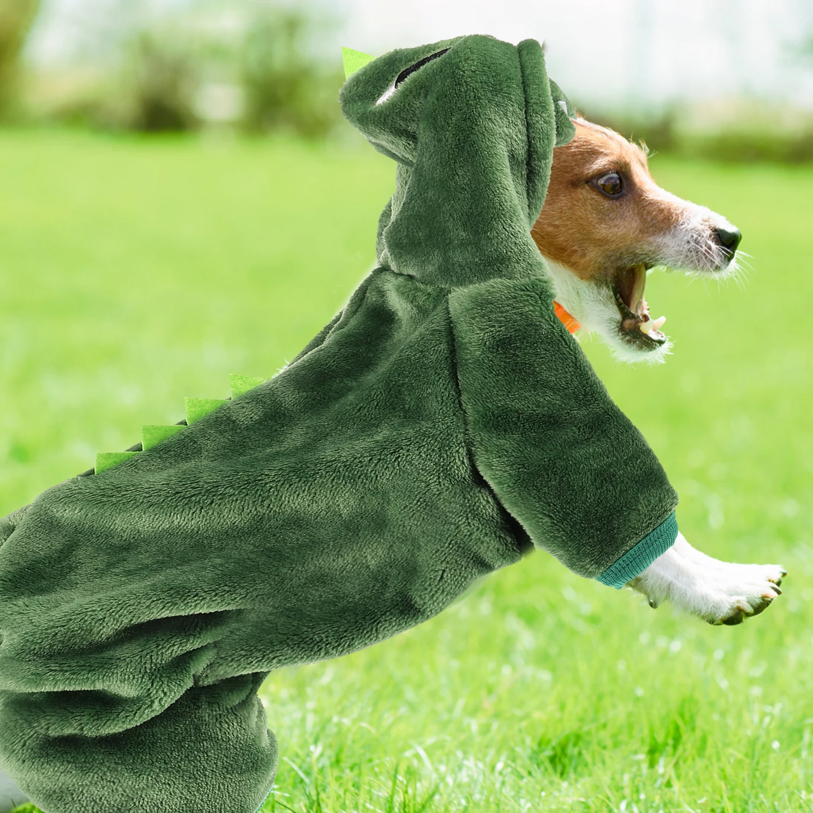 

Pet Clothing Dinosaur Clothes Puppy Warmth Autumn Hoodie Windproof Dog Costume Green M Size Sweater Windproof Designer Luxury