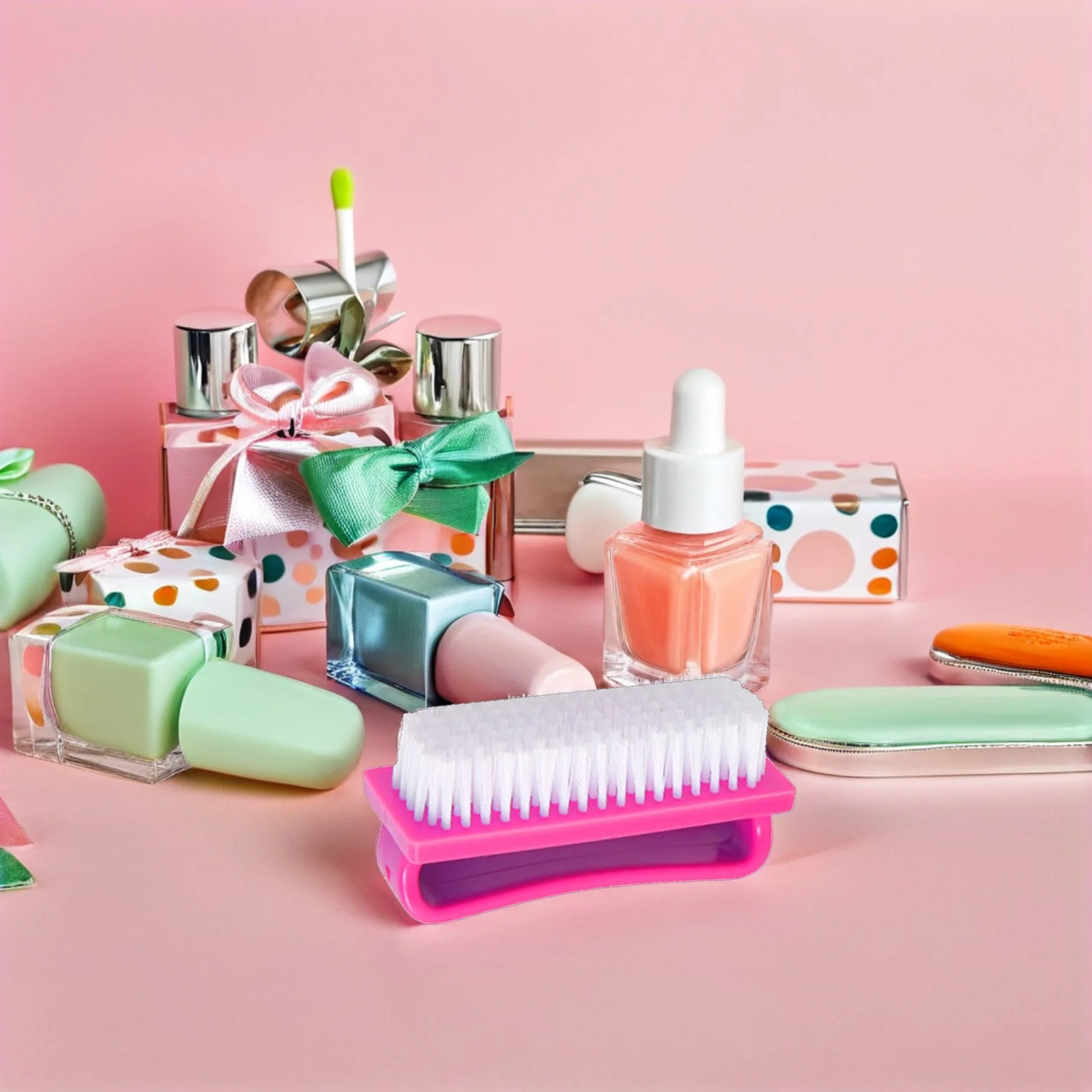 Set di pennelli per unghie da 4 pezzi Spazzole per pulizia unghie durevoli per manicure Spazzola per pulizia portatile portatile per unghie Mani Piedi