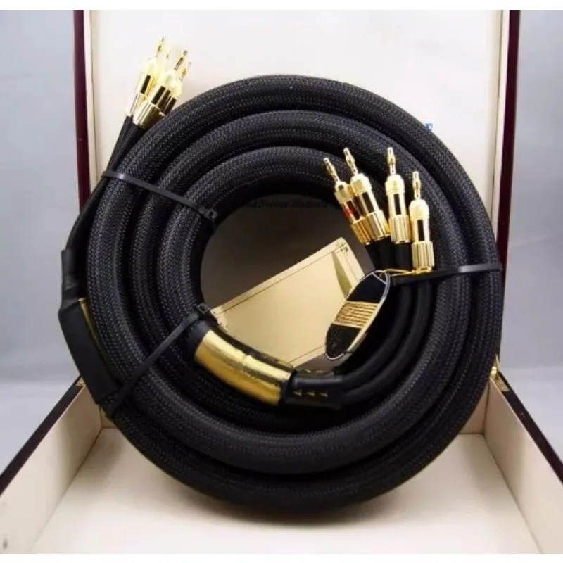 Gold-plated Banana Plug Top Level Speaker Cable 25MMx2.5M LA-5101NEW A Pair Choseal 6N OCC Audiophile HIFI Speaker Cable 24K