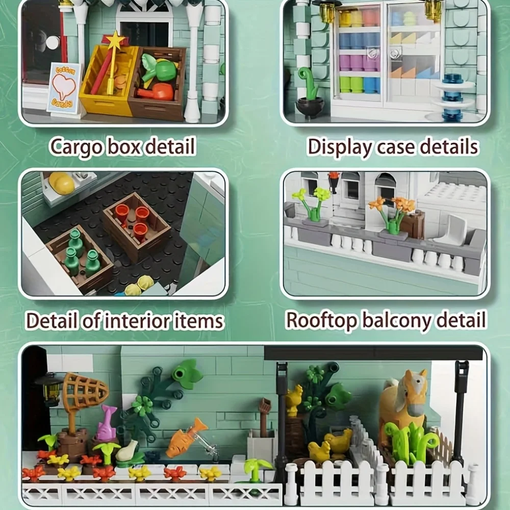 ÍDEAS Criativas Mini Tijolos Mercearia MOC Blocos de Construção Brinquedos Modelo Arquitetônico Tijolos Brinquedos Presentes 2225pcs