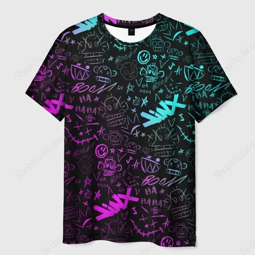 Popular Game Arcane League Jinx 3d Print T-shirt For Men Women Fashion New Anime Tshirt Boys Tops Tees Short Sleeve T Shirt Game