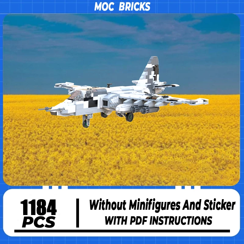 Military Series Fighter Model Moc Building Blocks Su-25 Ukraine Versions Model Technology Brick DIY Assembly Construction Toys