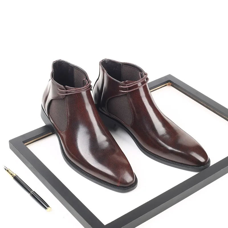 Men Autumn  Winter Chelsea Boots with A High-end Sense of Business Leisure Retro Simple  Comfortable Short Boots