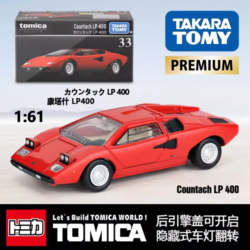 

Tomy Premium масштаб 1/61 TP33 Countach LP 400, имитация сплава, модель автомобиля, статическая коллекция, украшенные праздничные игрушки, сувенирный подарок