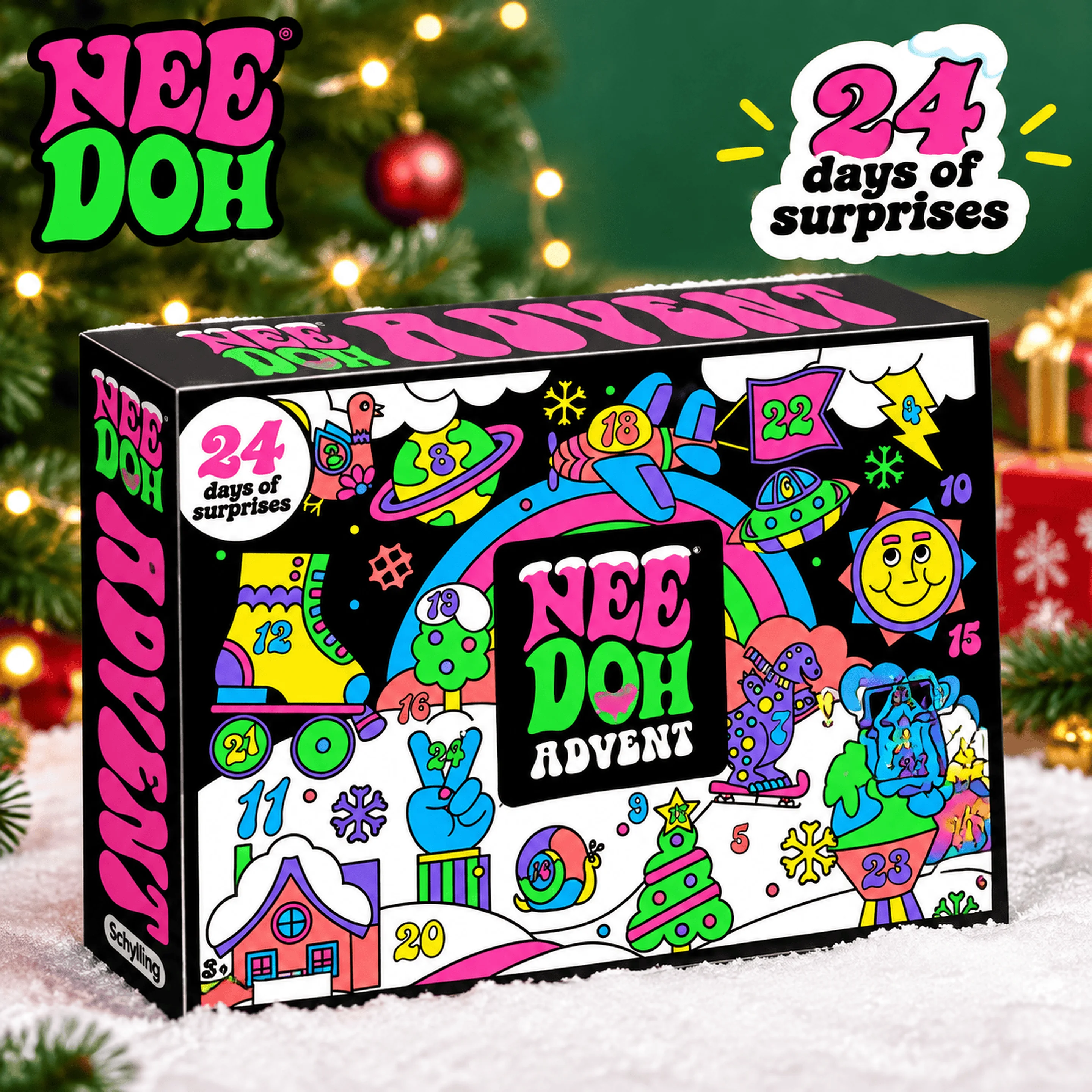 2026 NeeDoh Stress Relief Toy Advent Calendar 3D PVC Fidget Doll Christmas Countdown Calendar Surprise Box New Year Holiday Gift