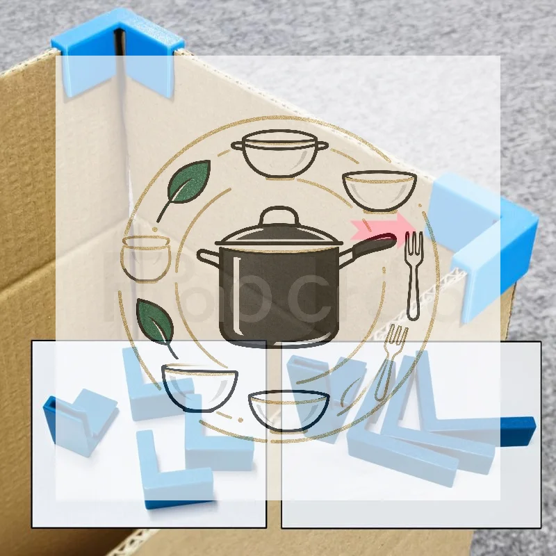 4Pcs Carton Corner Right Angle Clips,Corrugated Box Edge Reinforcement Fixing Clamps For Box Reuse,Storage Bucket Making