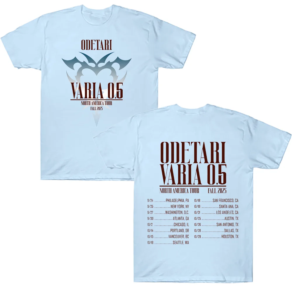 Odetari VARIA 0.5 North America Tour Fall 2025 T-shirts Rapper Odetari Cotton Clothes Fashion Casual Short Sleeve T Shirt Unisex