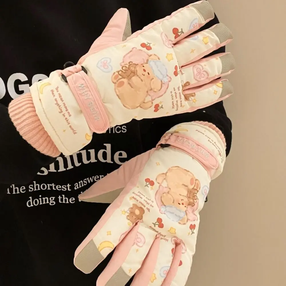 Soft Cute Cartoon Puppy Gloves Warm Dog Ski Gloves Thicken Windproof Winter Gloves Outdooor