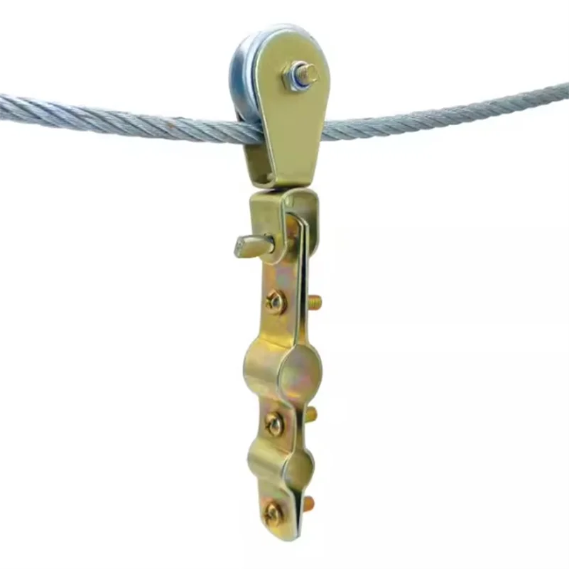 Rotatable 360 DEGREE Crane Cables Steel Wire Rope Suspension Long Clamp Thickened Bearing  Mini Towing Pulley