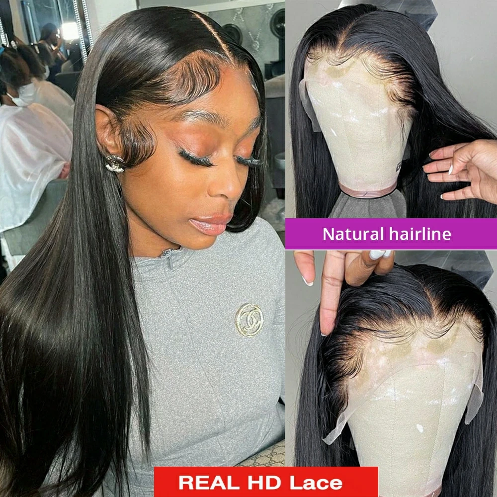 

Sapphire REAL HD Lace Front Human Hair Wigs New In Straight 13X4 Glueless Wig Peruvian Wigs Human Hair For Women Bleached Knots