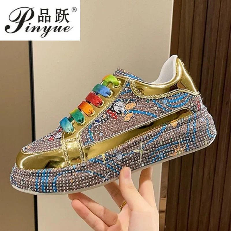 

Женские повседневные кроссовки, модная роскошная женская обувь со стразами, новая женская спортивная обувь на платформе для улицы, Zapatos Mujer 35-40