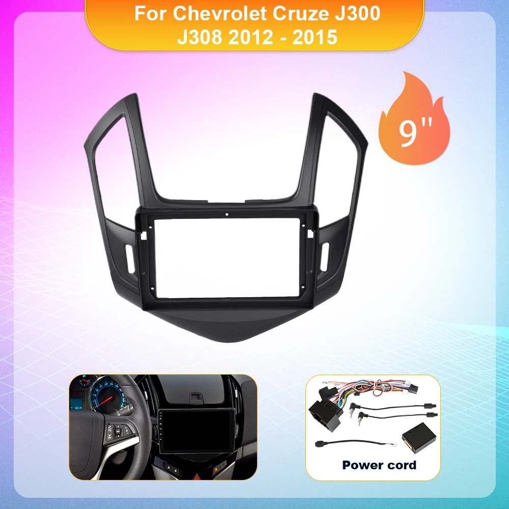 9 Inch Radio Fascia For Chevrolet Cruze J300 J308 2012 - 2015 2 Din Stereo Panel Dash Refitting Installation Trim kit GPS Frame