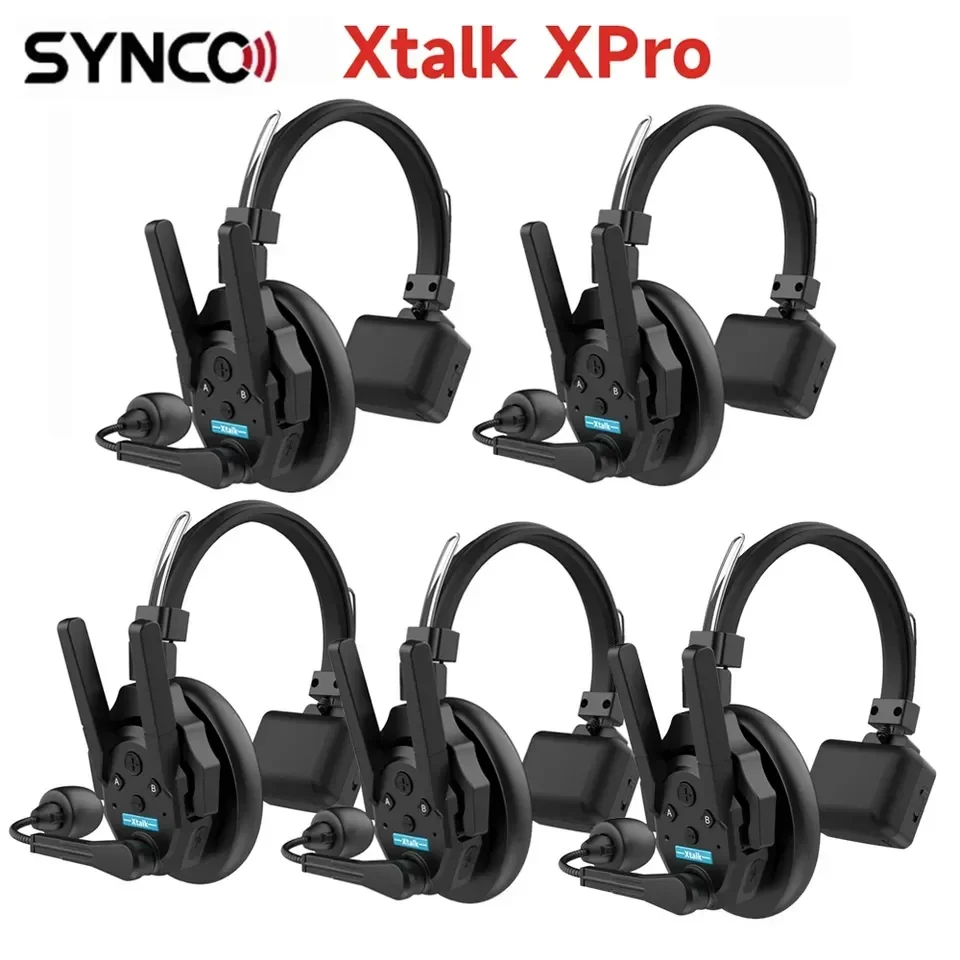 2026 Xtalk XPro 2.4GHz Wireless Intercom System XLR Remote Headsets & Microphone 2-13 People Expanded Team Communication