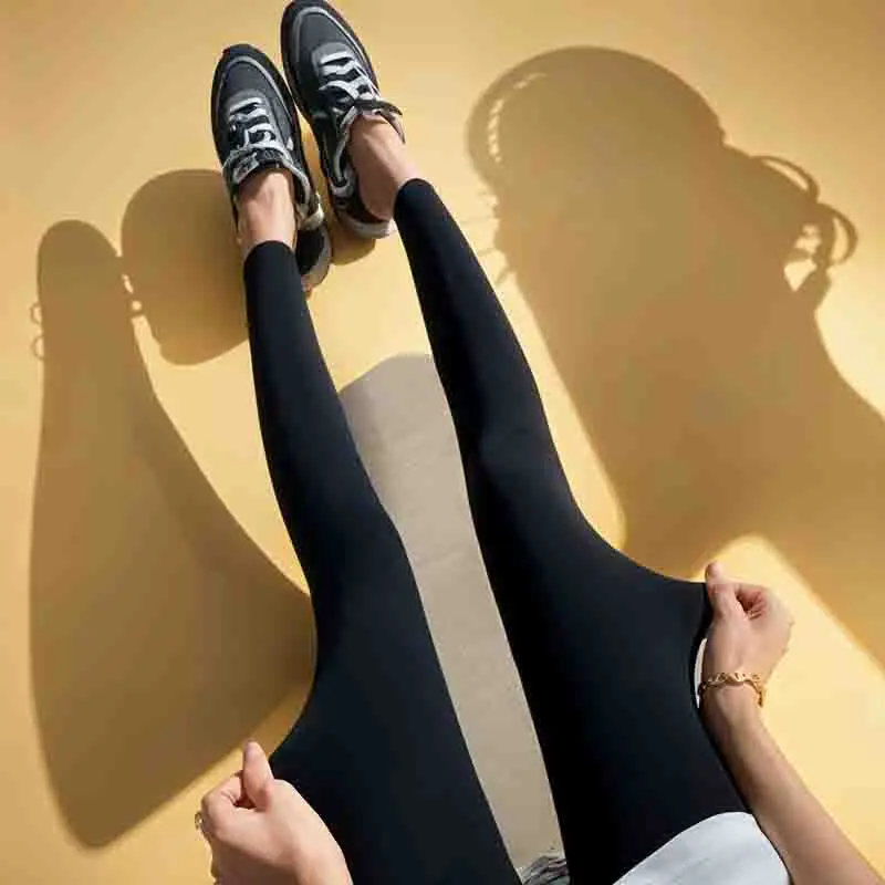 Weibliche Leggings Hosen Frauen Lila Farbverlauf Yogawear Silber Trend Herbst Erweiterte Größe High-Stretch Mittellang Drapieren Glatt Sexy