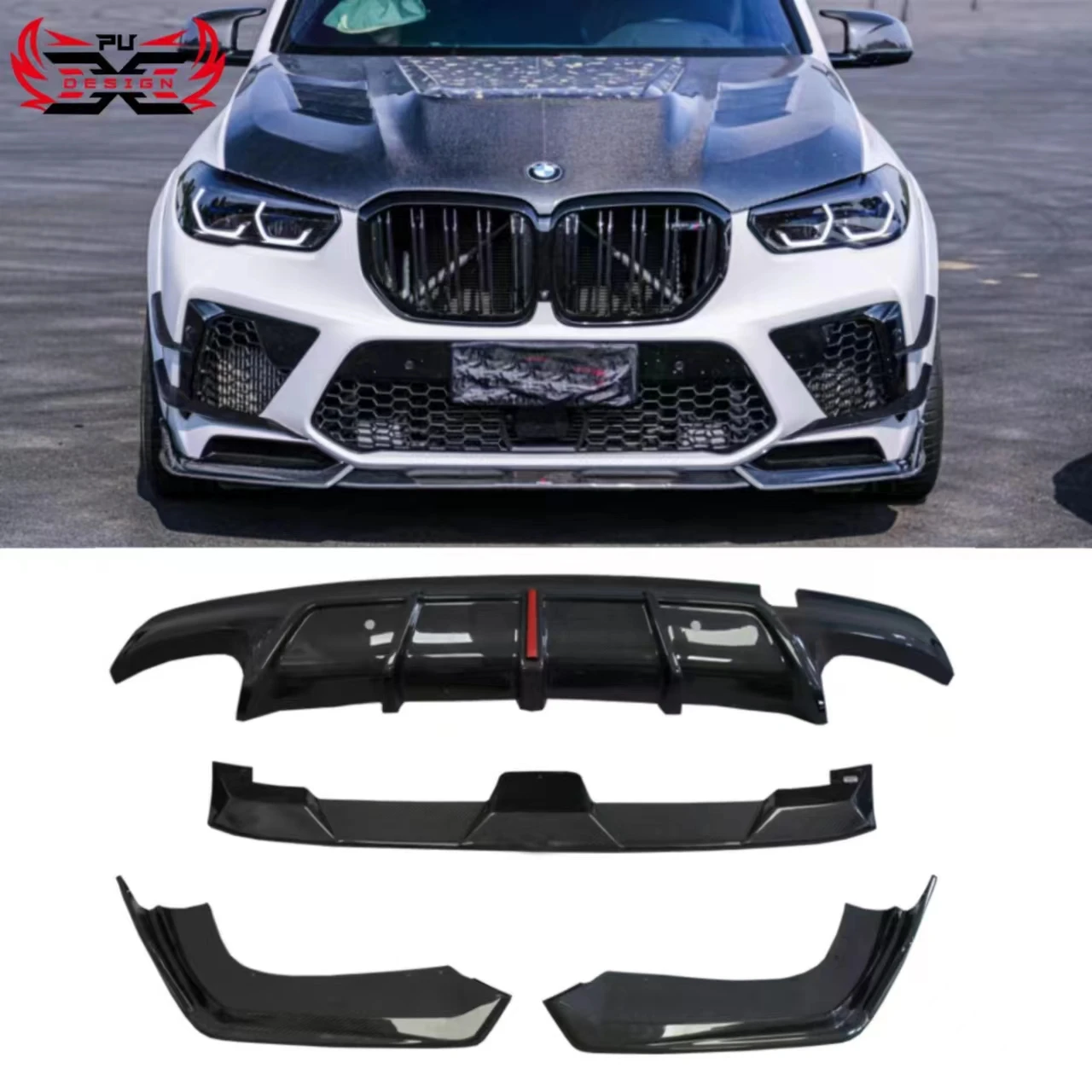 

For BMW X5M F95 AE Style Carbon Fiber Front Lip Front bumper Rear Diffuser Rear Bumper Body Kit Retrofit accessories