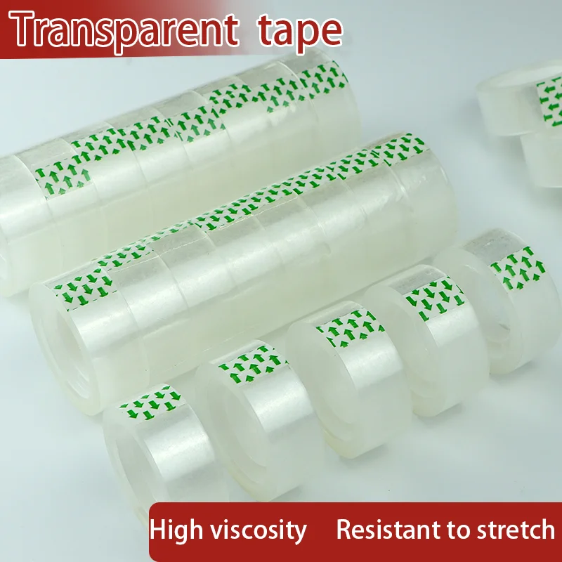 Clear Stationery Tape Transparent White Office School Student Adhesive Tape DIY Wrapping Repair Sticky Tape