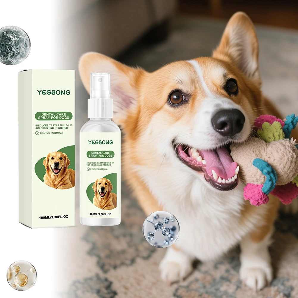 100ml Tartar Control Dentals Spray For Dogs,Gentle Formulas Helps Reduce Plaque Tartar Buildup Fresh-Breath Oral Care Spray